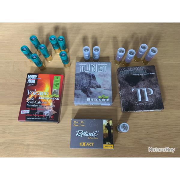 Lot de 14 balles cal 12 pour tests