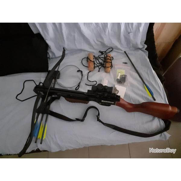 Arbal�te Jaguar Recurve 150 lbs finition bois + nombreux accessoires - Tr�s peu servie