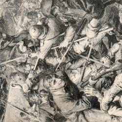 Carte Postale Ancienne de 1914 - Combat pour la prise d'un drapeau allemand - N&deg;8619