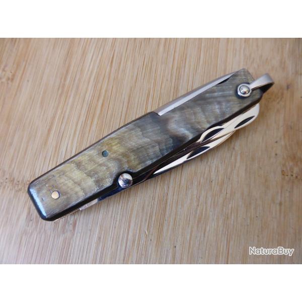 Couteau multifonctions vintage BARGEON INOX 7 pi�ces corne Thiers FRANCE