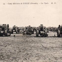 Carte Postale Ancienne - Camp Militaire de Souge (Gironde) - Les Tanks - N&deg;8621