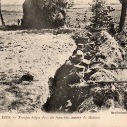 Carte Postale Ancienne - Guerre 1914 - Troupes belges dans les tranch&eacute;es - N&deg;8622