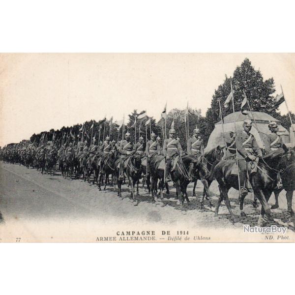 Carte Postale  - Campagne de 1914, Arm�e Allemande, D�fil� de Uhlans - N�8623