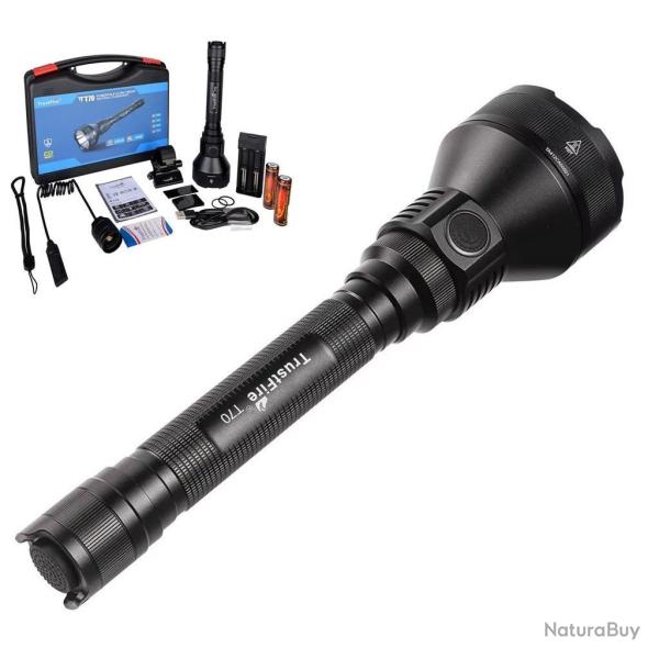 Lampe Torche LED 2300 Lumens Rechargeable Chasse Camping Autonomie Longue Distance �tanche IPX8