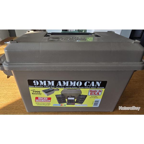 Boite MTM Case-Gard 9mm Ammo Can Combo pour 1 000 munitions