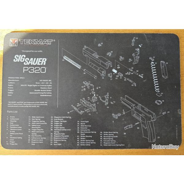 Tapis de d�montage et de nettoyage Sig Sauer P320 Tekmat