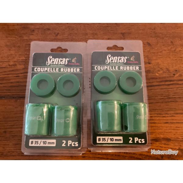 Lot de 4 coupelles RUBBER de marque SENSAS diametre 35 scion 10 mm