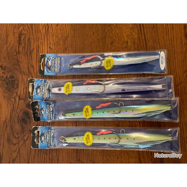 Lot de 4 jigs WILLIAMSON HIGH-TECH SPEED VERTICAL JIGGING 400 gr et 200 gr armes
