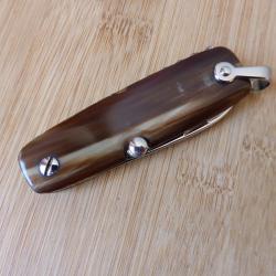 Couteau multifonctions Nogentais inox 3 pi&egrave;ces corne J.MONGIN FRANCE