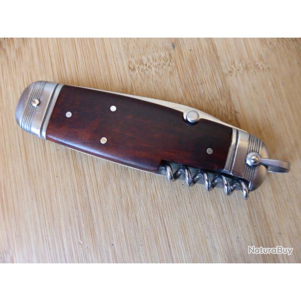 Couteau ancien bouledogue 3 pi�ces ISSARD INOX bois amourette Thiers FRANCE