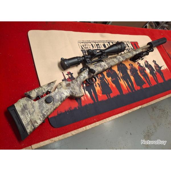 CVA CASCADE LRX FDE KRYPTEK HIGHLANDER CAL. 308 WIN + LUNETTE + SILENCIEUX + BIPIED+ MALLETTE