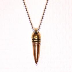 WW2 Pendentif Balle Seconde Guerre Mondiale Neutralis&eacute;e 30 06 FMJ Collier en Billes Acier