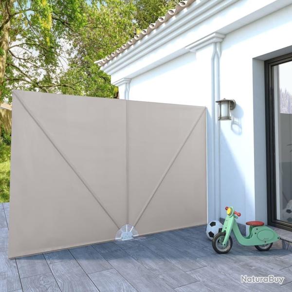 Auvent lat�ral pliable de terrasse Cr�me 300 x 200 cm