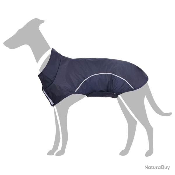 Imperm�able pour chien avec bandes r�fl�chissantes polyester bleu marine taille L