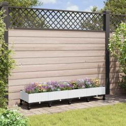 Jardini&egrave;re avec Roues Blanc 160 x 40 x 33 cm PP