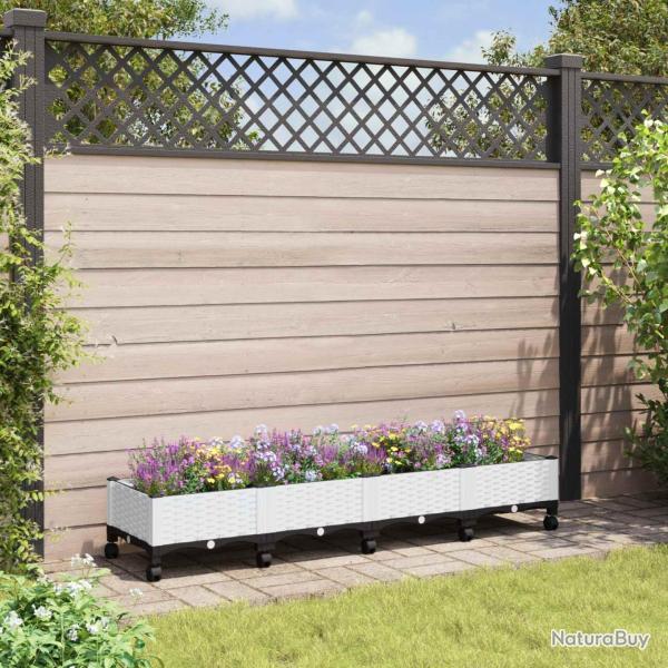 Jardini�re avec Roues Blanc 160 x 40 x 33 cm PP