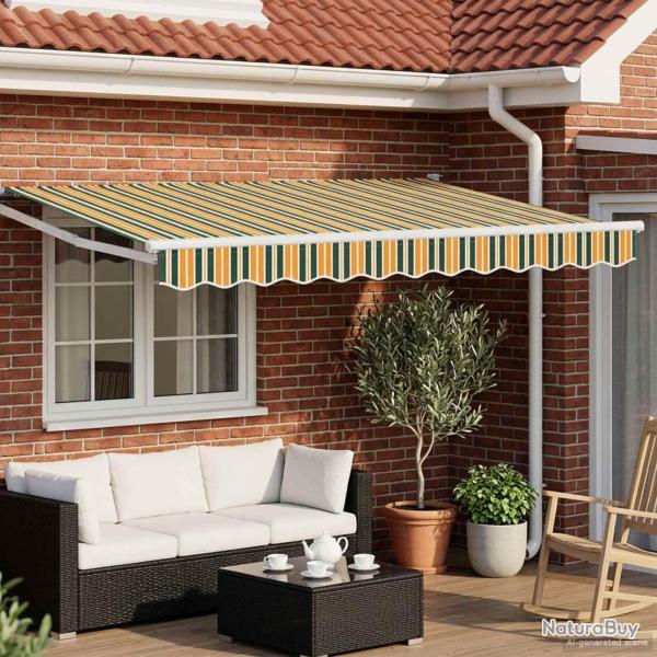 Auvent r�tractable �lectrique Vert, Jaune, Blanc 3 x 2,5 m