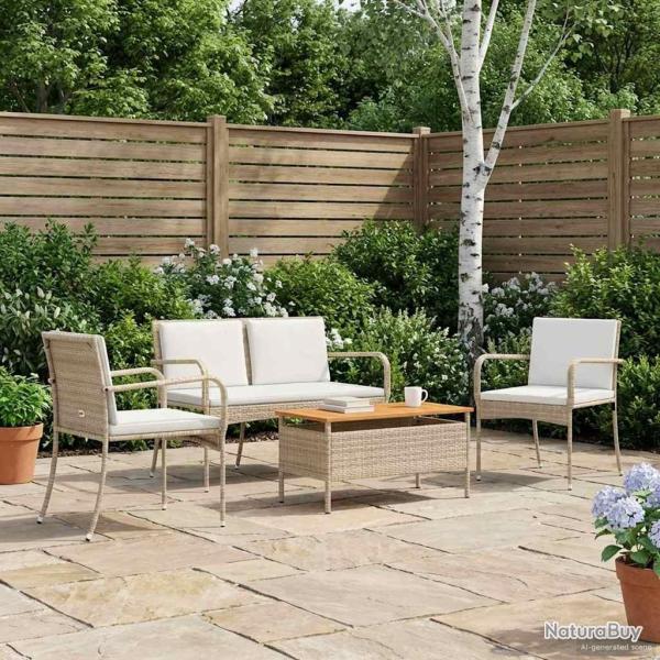Ensemble de jardin avec coussin acier