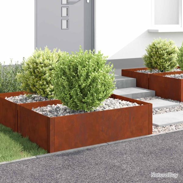 Bordure de Pelouse 100 x 60 x 35 cm Acier Rouill�