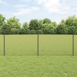 Cl&ocirc;ture grillag&eacute;e avec poteau 25 x 0,8 m Acier recouvert de PVC
