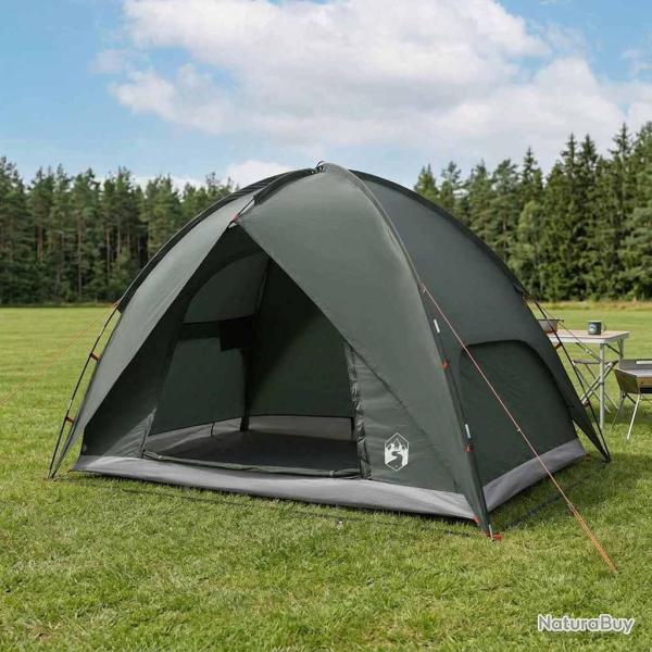 Tente de camping avec un abri imperm�able D�me Vert arm�e