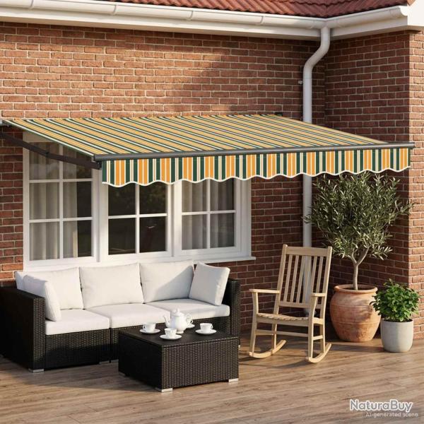 Auvent r�tractable �lectrique Vert et jaune 3 x 2,5 m