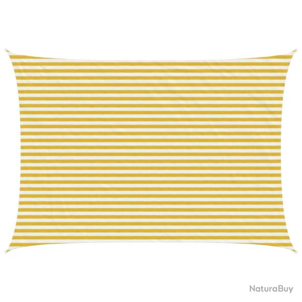 Voile d'ombre Jaune et blanc 3,5 x 4,5 m HDPE