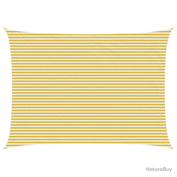 Voile d'ombre Jaune et blanc 5 x 8 m HDPE