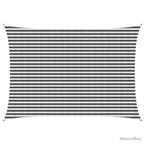 Voile d'ombre Anthracite et blanc 3,5 x 5 m HDPE