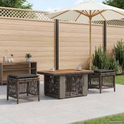 Ensemble de salle &agrave; manger pour jardin 3 pcs Gris et Gris fonc&eacute;