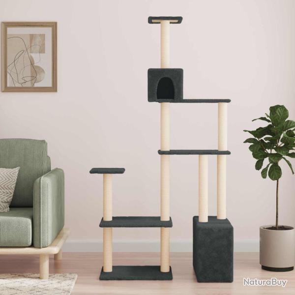 Arbre � chat avec poteaux � griffer en sisal Gris fonc�