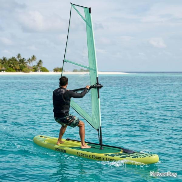 Planche SUP Gonflable avec Voile POSEIDON 330 x 76 x 15 cm Vert