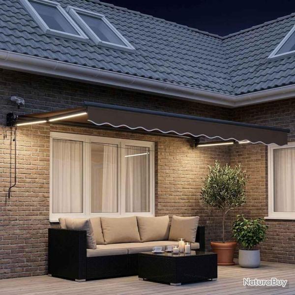 Auvent r�tractable �lectrique Taupe 100% Polyester et Aluminium