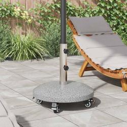 Socle de parasol en granite avec roues pour poteau de 4-5 cm