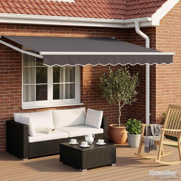 Auvent r�tractable �lectrique Anthracite et blanc 3 x 2,5 m