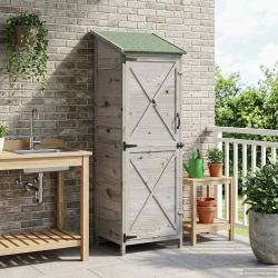 Abri de jardin Gris 59,5 x 56 x 176,5 cm Bois de Sapin Massif