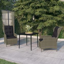Ensemble &agrave; manger de jardin 3 pcs Marron
