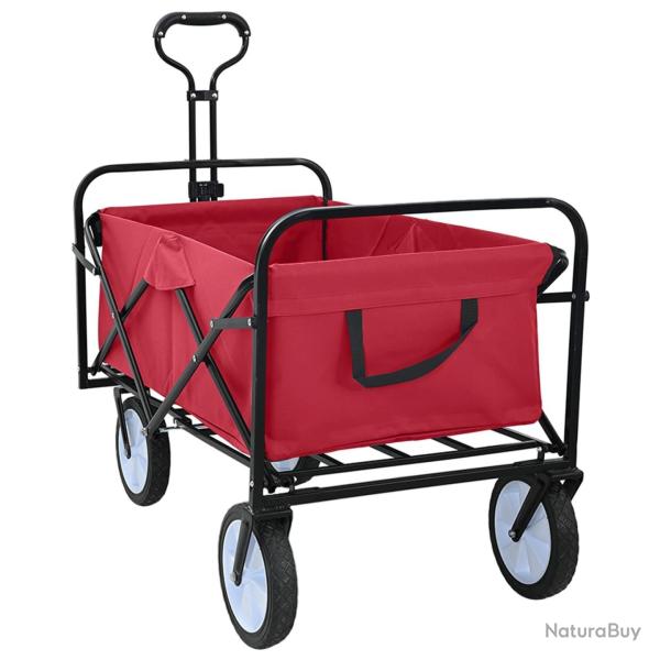 Chariot � Main Pliable Rouge 94 x 53 x 99 cm Tissu Oxford