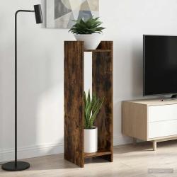Support de Plante 2 pc Ch&ecirc;ne Fum&eacute; 30 x 30 x 100 cm