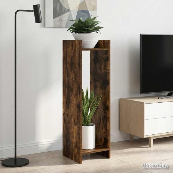 Support de Plante 2 pc Ch�ne Fum� 30 x 30 x 100 cm