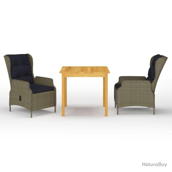 Ensemble � manger de jardin 3 pcs Marron