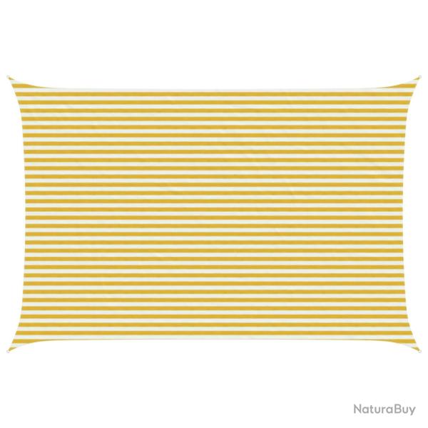 Voile d'ombre Jaune et blanc 4 x 5 m HDPE