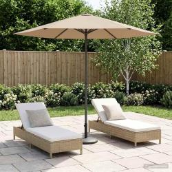 Parasol de jardin 230 x 230 cm Polyester Rectangulaire Taupe