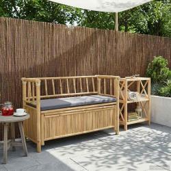 Banc de Rangement de Jardin 110 x 47 x 80 cm Bambou Naturel
