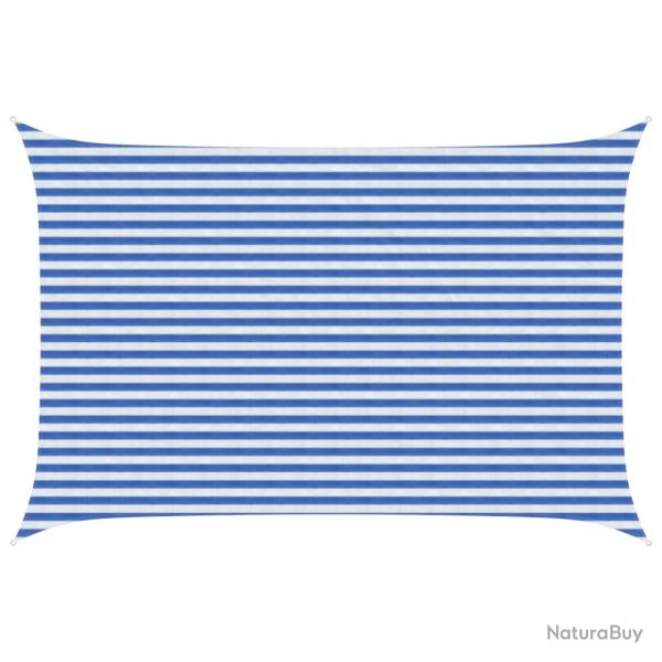 Voile d'ombre Bleu et Blanc 3 x 5 m HDPE