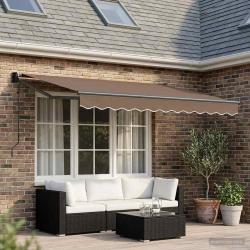 Auvent r&eacute;tractable Taupe 3 x 2,5 m Polyester et m&eacute;tal
