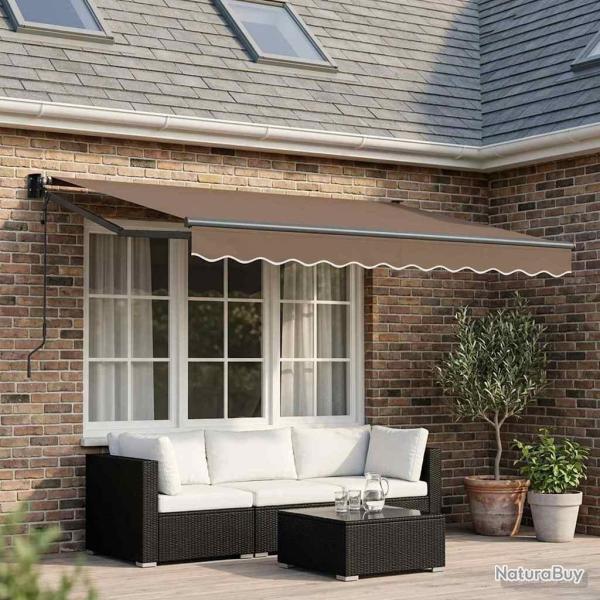 Auvent r�tractable Taupe 3 x 2,5 m Polyester et m�tal