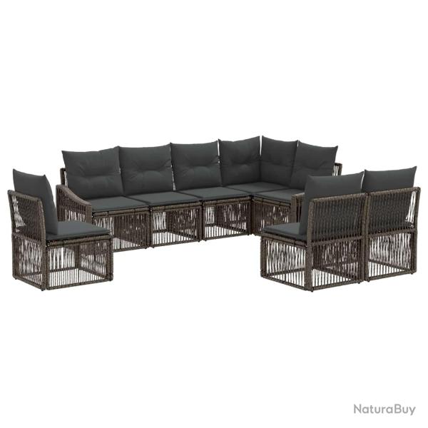 Ensemble de canap� de jardin 8 pcs Gris polyrotin