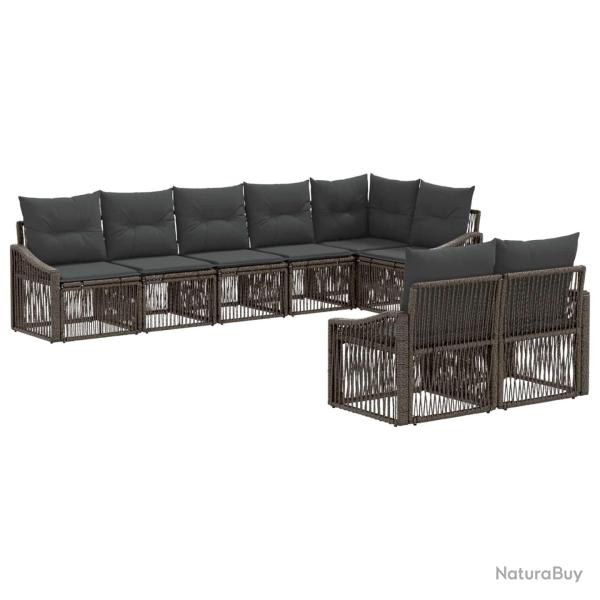 Ensemble de canap� de jardin 8 pcs Gris polyrotin
