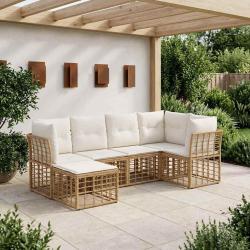 Ensemble de canap&eacute;s d'ext&eacute;rieur Naturel Polyester